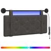 vidaXL T&ecirc;te de lit suspendue Avec lumi&egrave;re LED Noir PU antique
