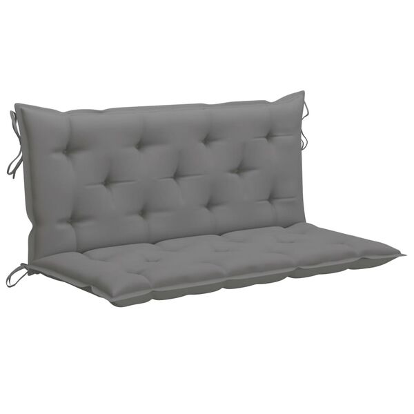 vidaXL Balancelle avec coussin gris 170 cm Bois de teck solide