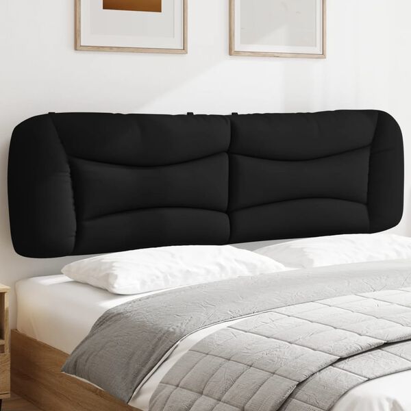 vidaXL Coussin de t&ecirc;te de lit Hvar noir 193 cm similicuir