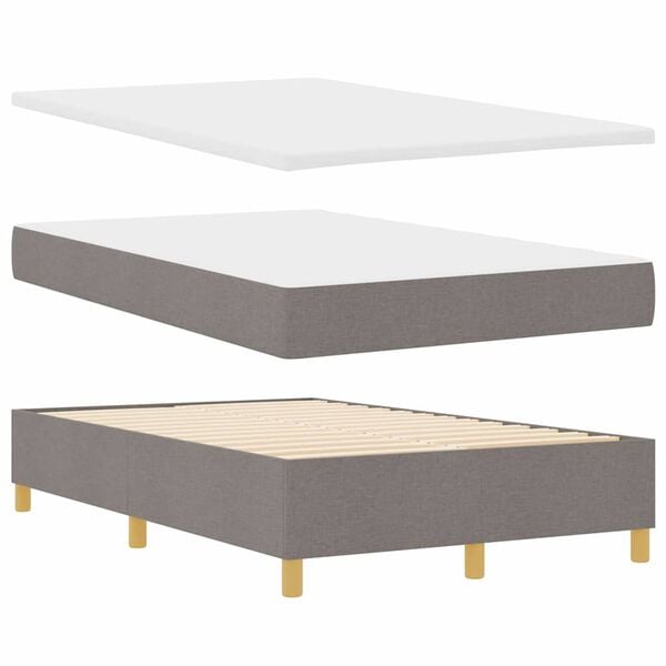 vidaXL Lit &agrave; ressorts avec matelas Taupe 120 x 190 cm tissu