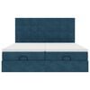 VidaXL Cadre de lit ottoman avec matelas bleu fonc&eacute; 180x200 cm velours