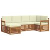 vidaXL Ensemble de canap&eacute;s d'ext&eacute;rieur 6 pc Naturel et Cr&egrave;me Polyester