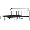 vidaXL Cadre de lit m&eacute;tal sans matelas avec t&ecirc;te de lit noir 183x213cm