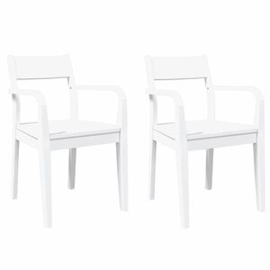 vidaXL Chaises &agrave; manger 2 pcs blanc bois massif caoutchouc