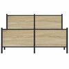 vidaXL Cadre de lit en m&eacute;tal sans matelas ch&ecirc;ne sonoma 160x200 cm