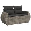 vidaXL Salon de jardin 6 pcs avec coussins gris résine tressée