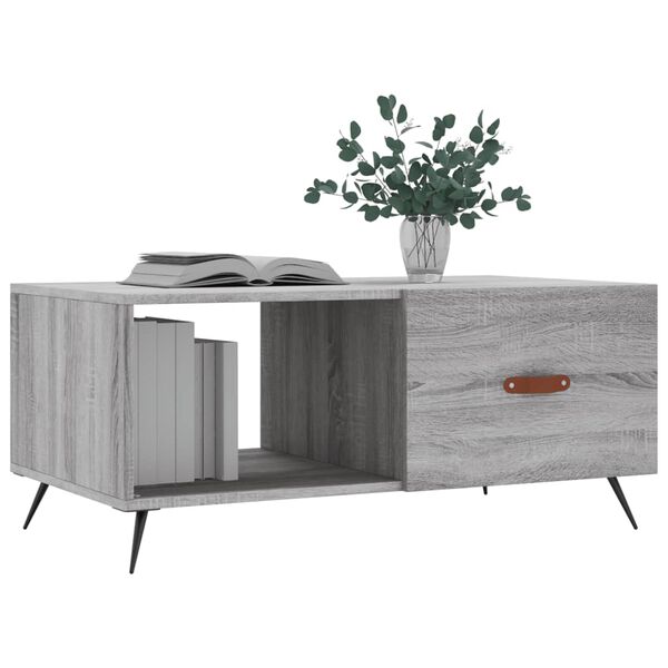 vidaXL Table basse sonoma gris 90x50x40 cm bois d'ing&eacute;nierie