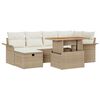 vidaXL Ensemble de canap&eacute; de jardin 7 pcs Beige polyrotin
