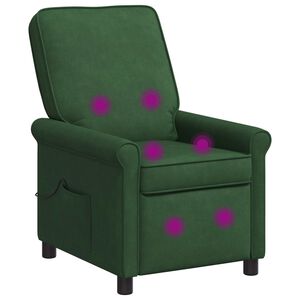 vidaXL Fauteuil de massage inclinable Vert fonc&eacute; 69 x 95 x 101 cm