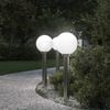 vidaXL Bornes lumineuses lot de 3 80 cm acier inoxydable IP44