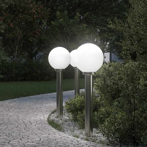 vidaXL Bornes lumineuses lot de 3 80 cm acier inoxydable IP44