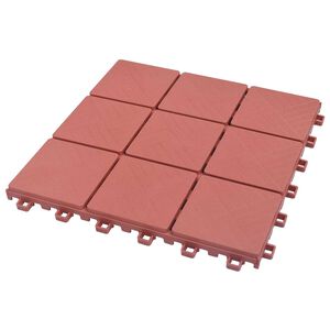 vidaXL Carreau de terrasse 10 pi&egrave;ces Rouge 30,5 x 30,5 x 2,2 cm