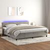 vidaXL Sommier &agrave; lattes de lit avec matelas LED Gris clair 200x200 cm