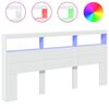 vidaXL Armoire t&ecirc;te de lit avec LED blanc 200x17x102 cm