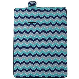 vidaXL Couverture de pique-nique pliable vague bleue 200x150cm velours
