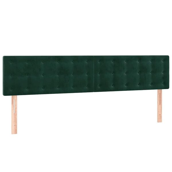 vidaXL T&ecirc;tes de lit 2 pcs Vert fonc&eacute; 80x5x78/88 cm Velours