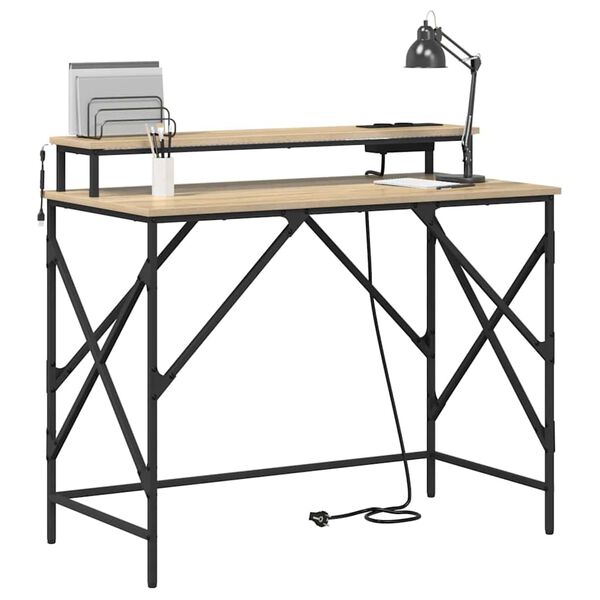 vidaXL Bureau Ch&ecirc;ne Sonoma 100 x 50 x 86,5 cm Bois d'ing&eacute;nierie