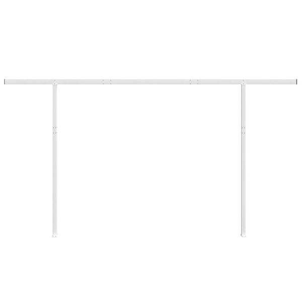 vidaXL Jeu de poteaux d'auvent blanc 450x245 cm fer