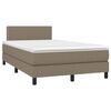 vidaXL Sommier &agrave; lattes de lit matelas et LED taupe 120x190 cm tissu
