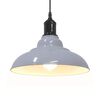 vidaXL Lampe suspendue réglable hauteur E27 gris brillant Ø 31cm métal