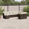 vidaXL Salon de jardin 10 pcs avec coussins marron r&eacute;sine tress&eacute;e