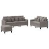 vidaXL Ensemble de canap&eacute;s 3 pcs avec coussins Taupe Tissu