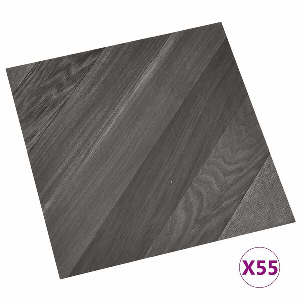 vidaXL Planches de sol 55 pcs Gris 5,11 m&sup2; PVC