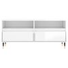 vidaXL Meuble TV blanc brillant 100x34,5x44,5 cm bois d'ing&eacute;nierie