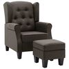 vidaXL Fauteuil avec repose-pied Taupe Tissu