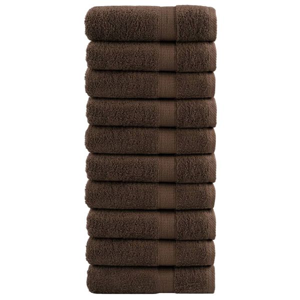 vidaXL Serviettes de bain de qualité supérieure SOLUND 10 pcs marron