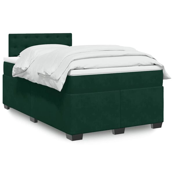 vidaXL Sommier &agrave; lattes de lit et matelas Vert fonc&eacute; 140x190cm Velours