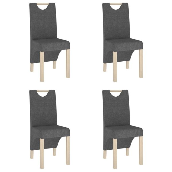 vidaXL Chaises &agrave; manger lot de 4 gris fonc&eacute; tissu