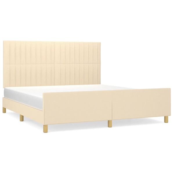 vidaXL Cadre de lit sans matelas cr&egrave;me 160x200 cm tissu