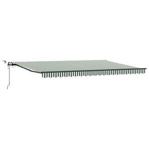 vidaXL Auvent r&eacute;tractable Vert et blanc 500 &times; 300 cm Polyester