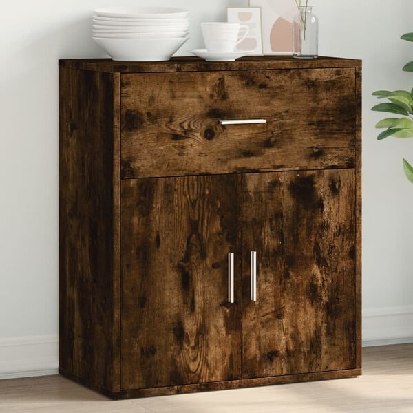vidaXL Buffet ch&ecirc;ne fum&eacute; 60x31x70 cm bois d'ing&eacute;nierie