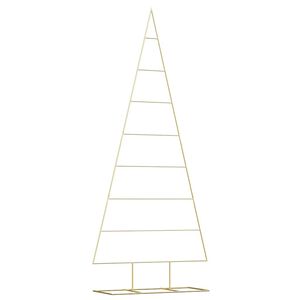 vidaXL Arbre de No&euml;l en m&eacute;tal Dor&eacute; 211 cm Acier peint par poudre