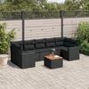 vidaXL Salon de jardin 8 pcs avec coussins noir r&eacute;sine tress&eacute;e
