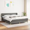 vidaXL Sommier &agrave; lattes de lit avec matelas Gris fonc&eacute; 180x200cm Tissu