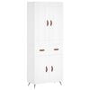 vidaXL Buffet haut Blanc 69,5x34x180 cm Bois d'ing&eacute;nierie