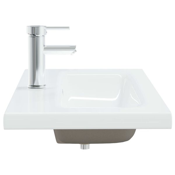 vidaXL Lavabo encastré avec robinet 81x39x18 cm céramique blanc