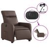 vidaXL Fauteuil inclinable électrique Marron Similicuir