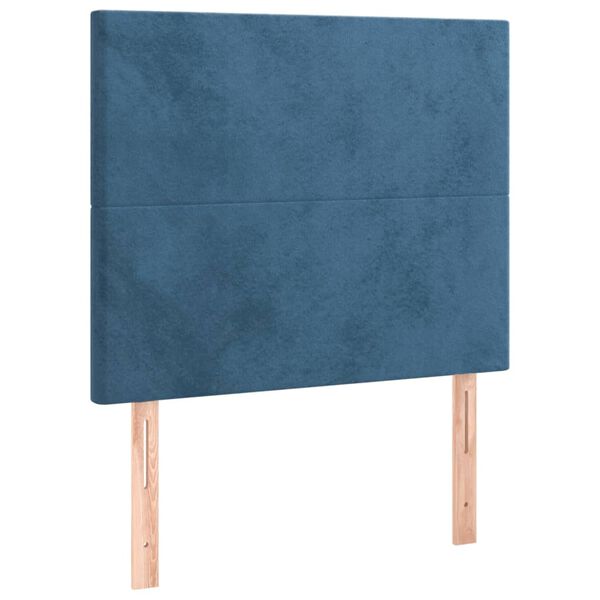 vidaXL T&ecirc;te de lit Bleu fonc&eacute; 80x5x118/128 cm Velours
