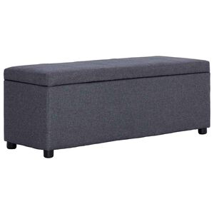 vidaXL Banc avec compartiment de rangement 116 cm Gris fonc&eacute; Polyester