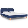 vidaXL Cadre de lit sans matelas bleu tissu 150x200 cm