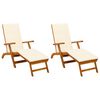 vidaXL Chaise longue inclinable et pliable 2 pcs 55 x 146 x 91 cm