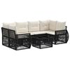 vidaXL Ensemble de canap&eacute; de jardin 7 pc Noir polyrotin