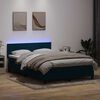 vidaXL Sommier &agrave; lattes de lit et matelas et LED bleu fonc&eacute; 140x220cm velours