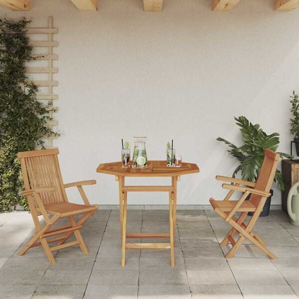 vidaXL Ensemble de salle à manger pour jardin 3 pcs Marron