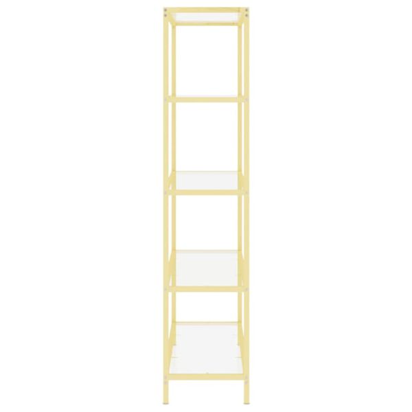 vidaXL &Eacute;tag&egrave;re dor&eacute; et transparent verre tremp&eacute;