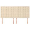 vidaXL T&ecirc;te de lit Cr&egrave;me 200x5x118/128 cm Tissu